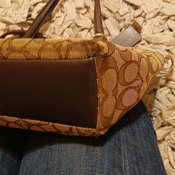 Coach Tan and Brown Signature Satchel - Picture 5 of 11